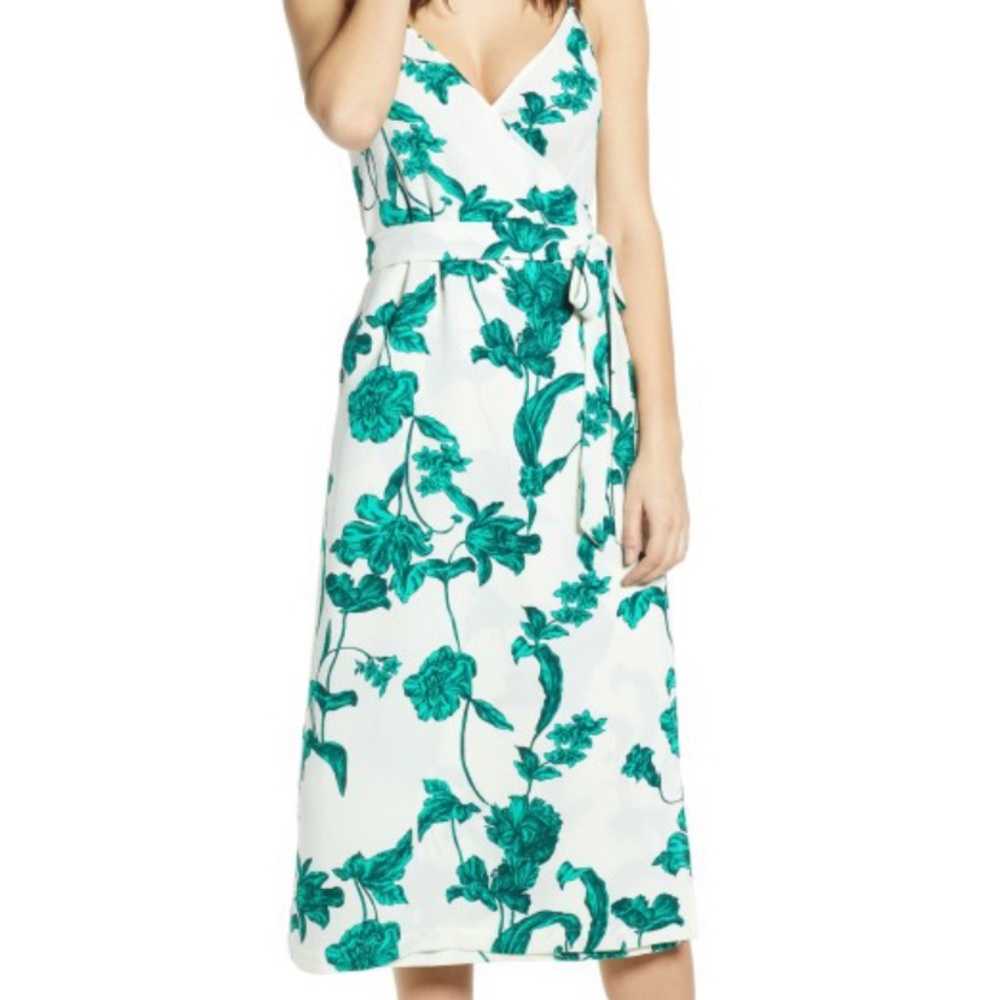 Crepe Wrap Midi Dress